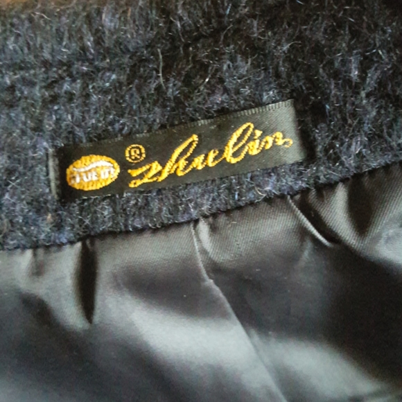 Vintage wool navy blue double breasted pea coat - Picture 5 of 5